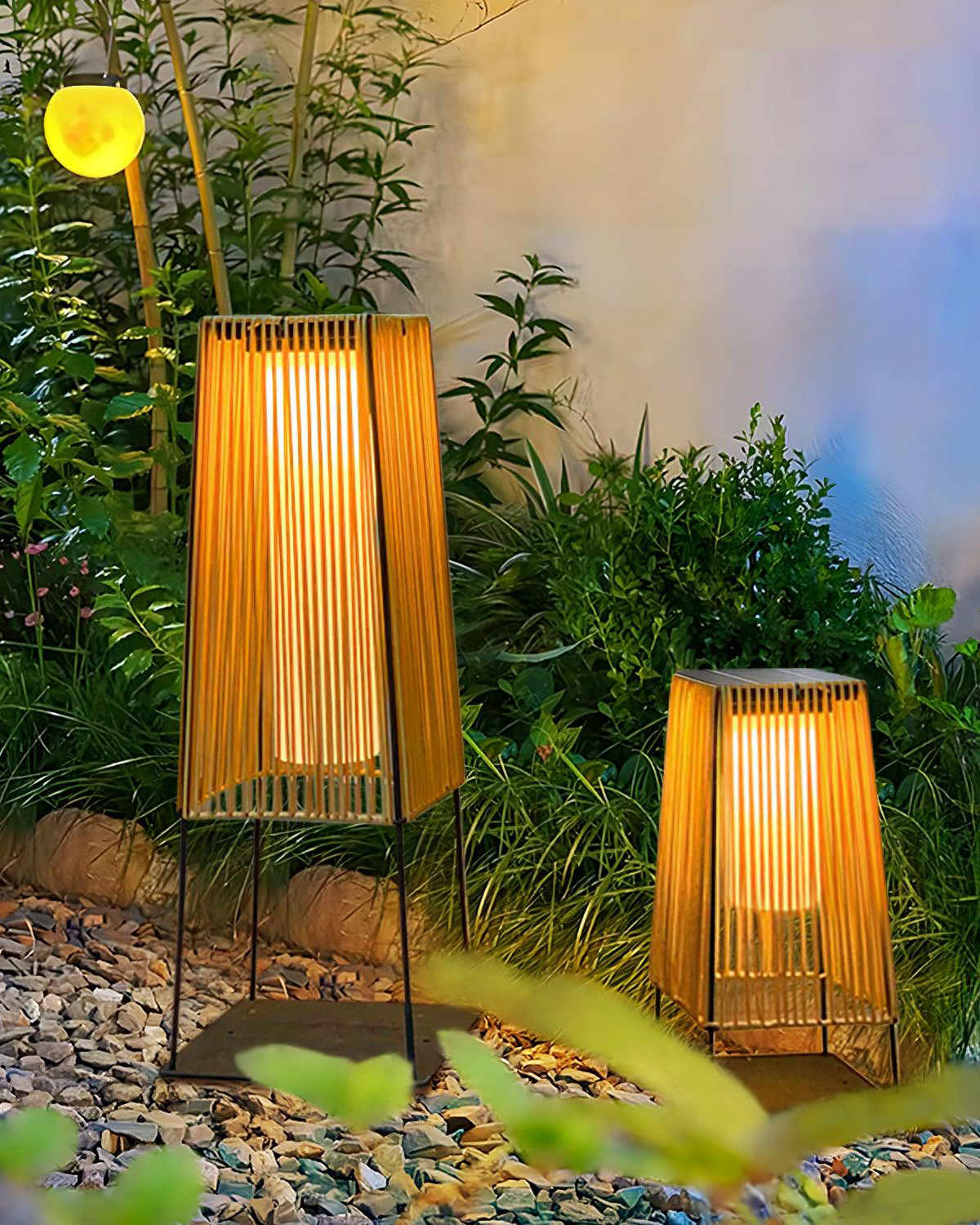 Plastic Rattan Outdoor Post Light