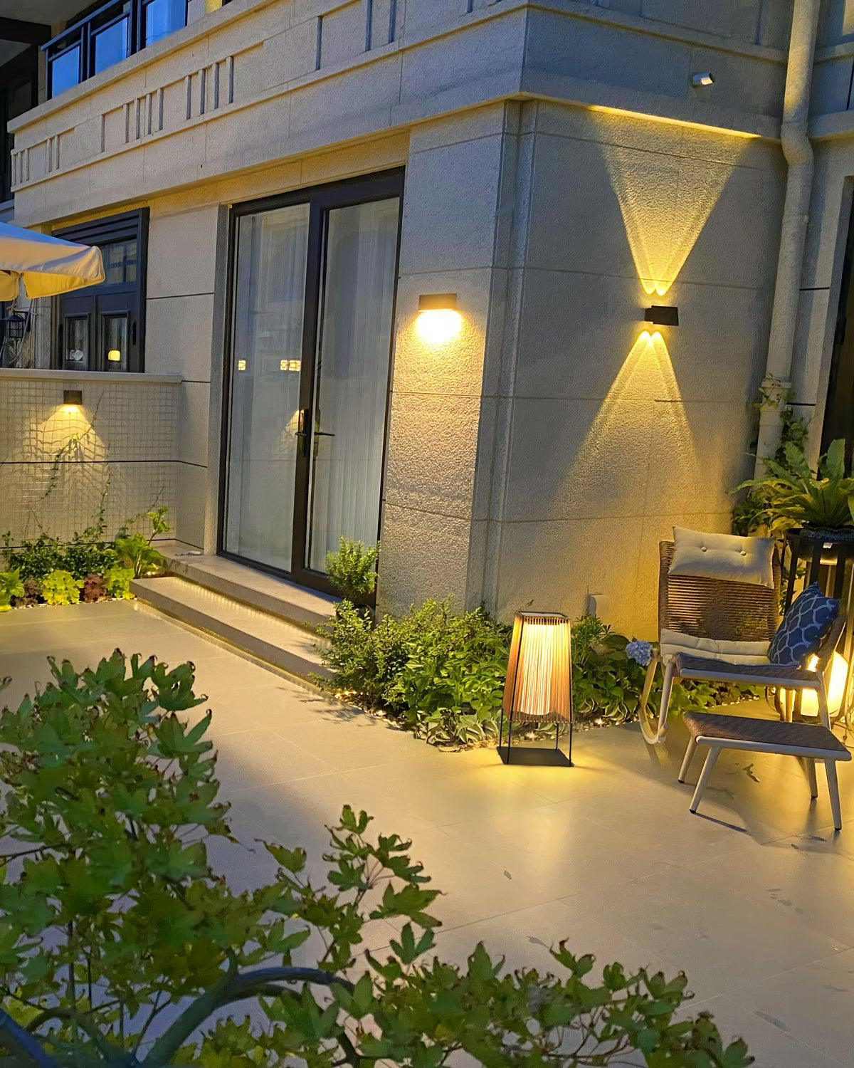 Plastic Rattan Outdoor Post Light