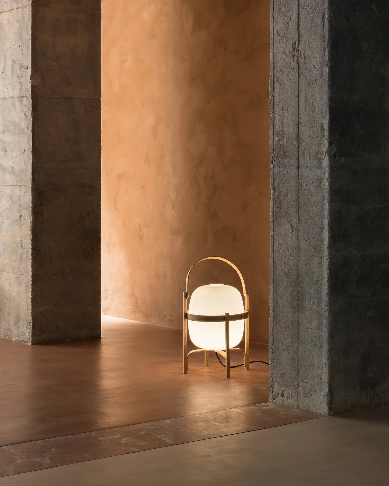 Portable Lantern Glass Table Lamp