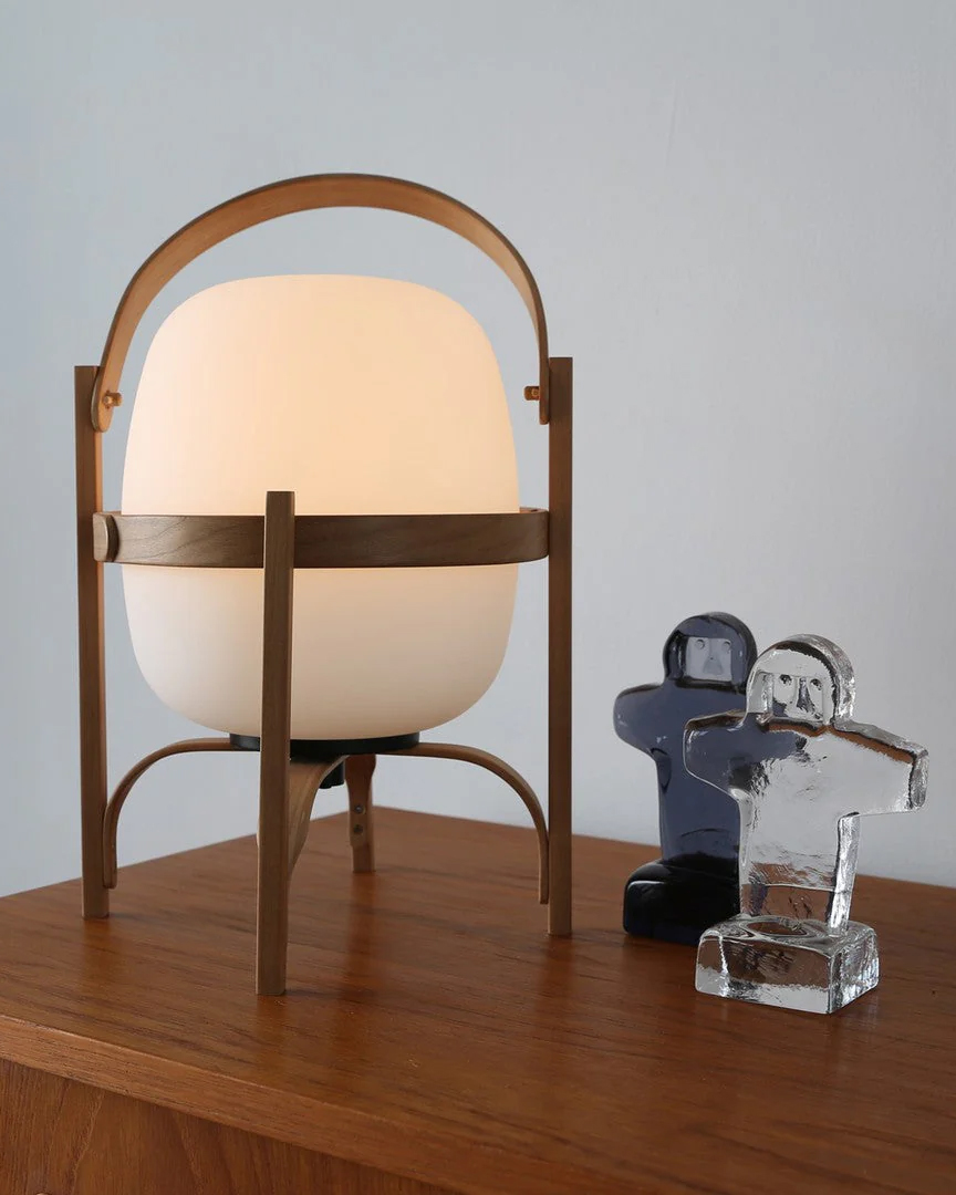 Portable Lantern Glass Table Lamp