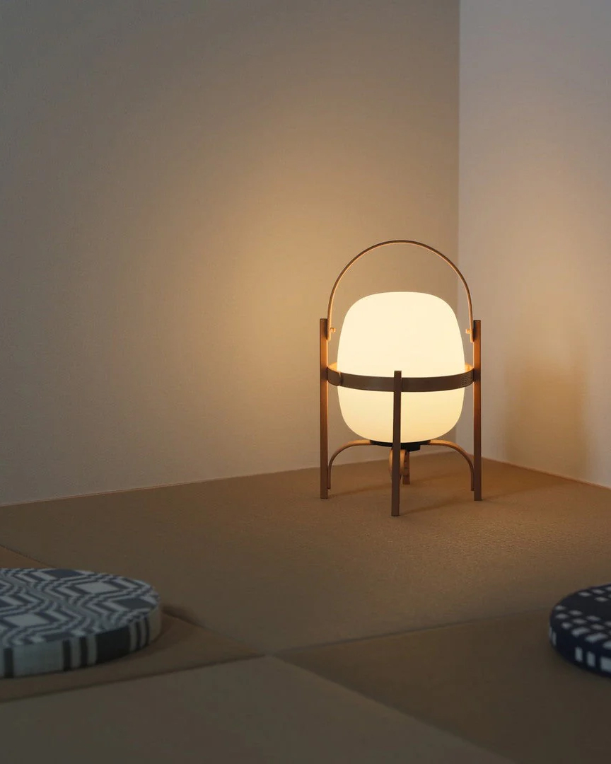 Portable Lantern Glass Table Lamp