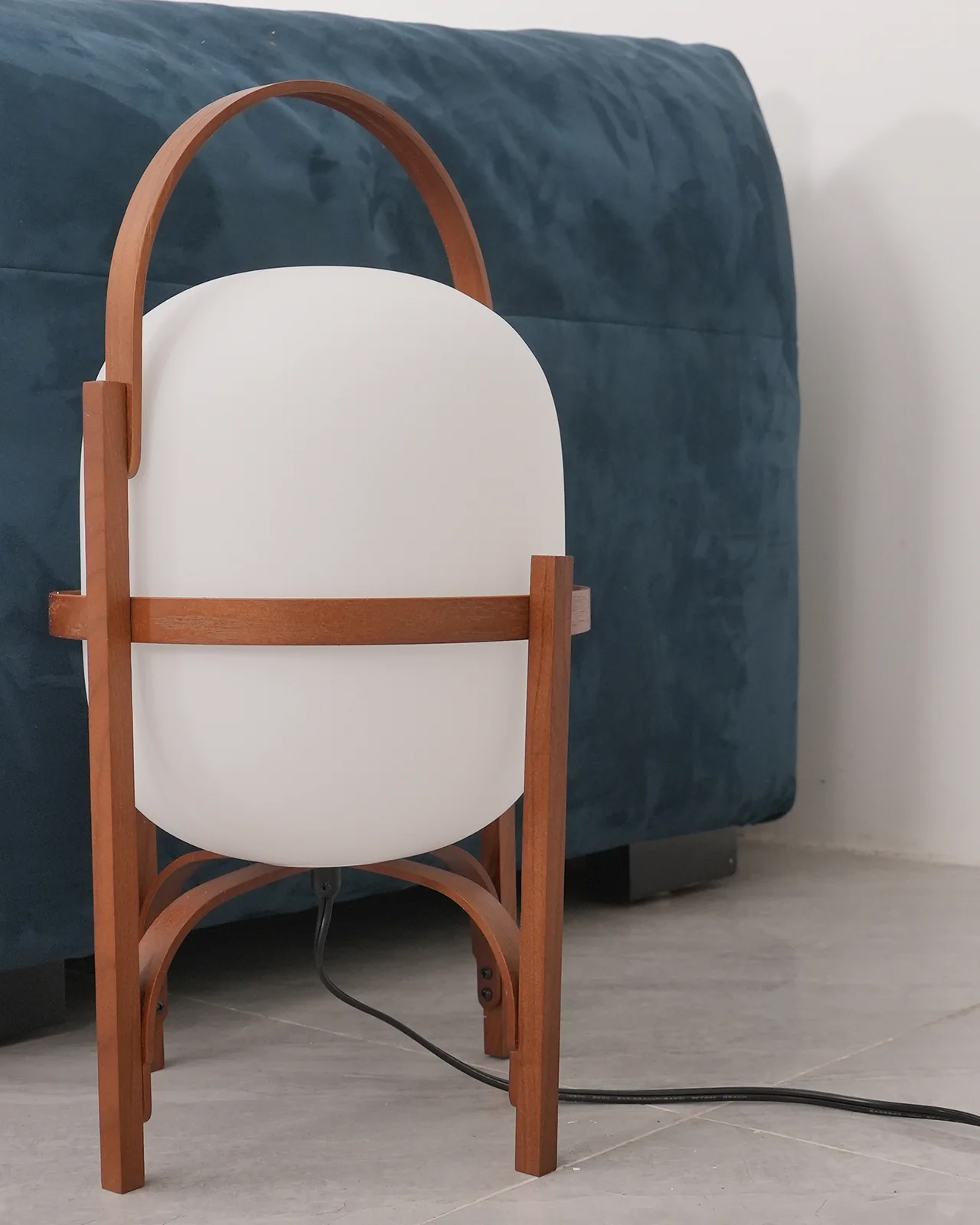 Portable Lantern Glass Table Lamp