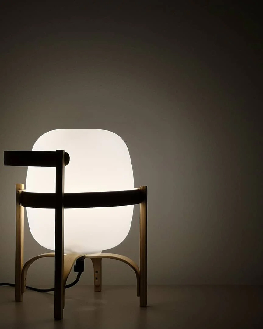 Portable Lantern Glass Table Lamp