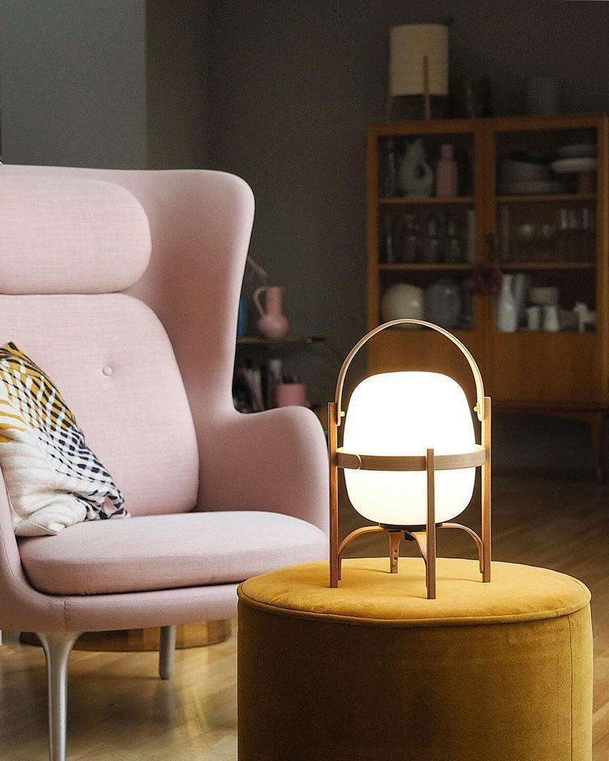 Portable Lantern Glass Table Lamp