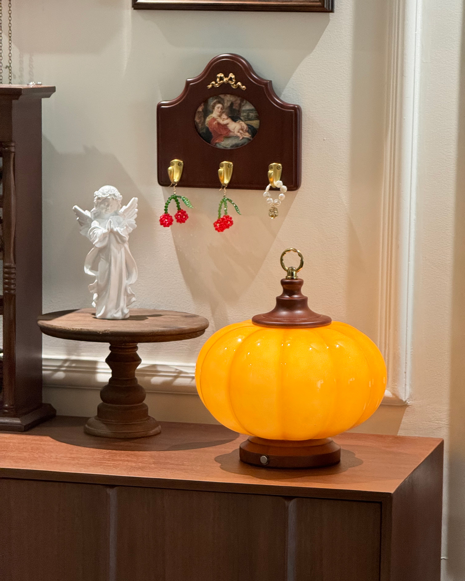 Pumpkin Glass Rechargeable Table Lamp