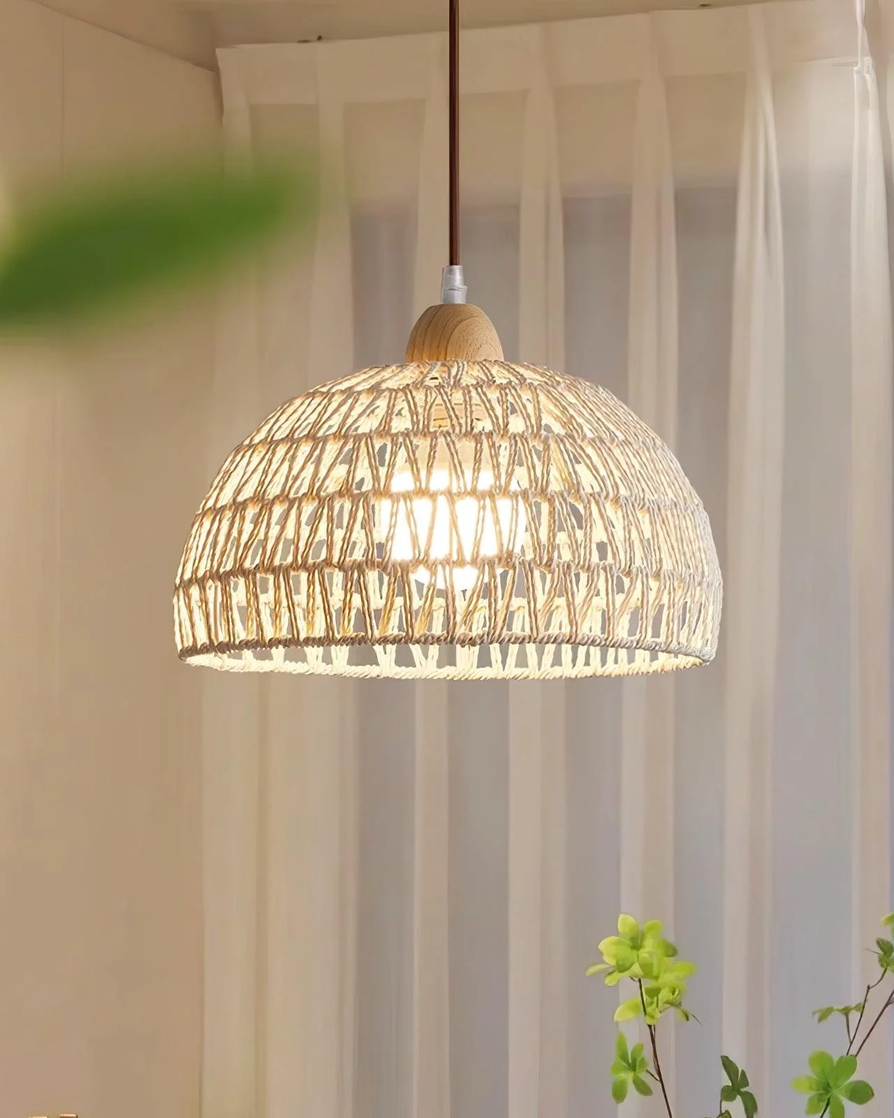 Rattan Arch Pendant Lamp
