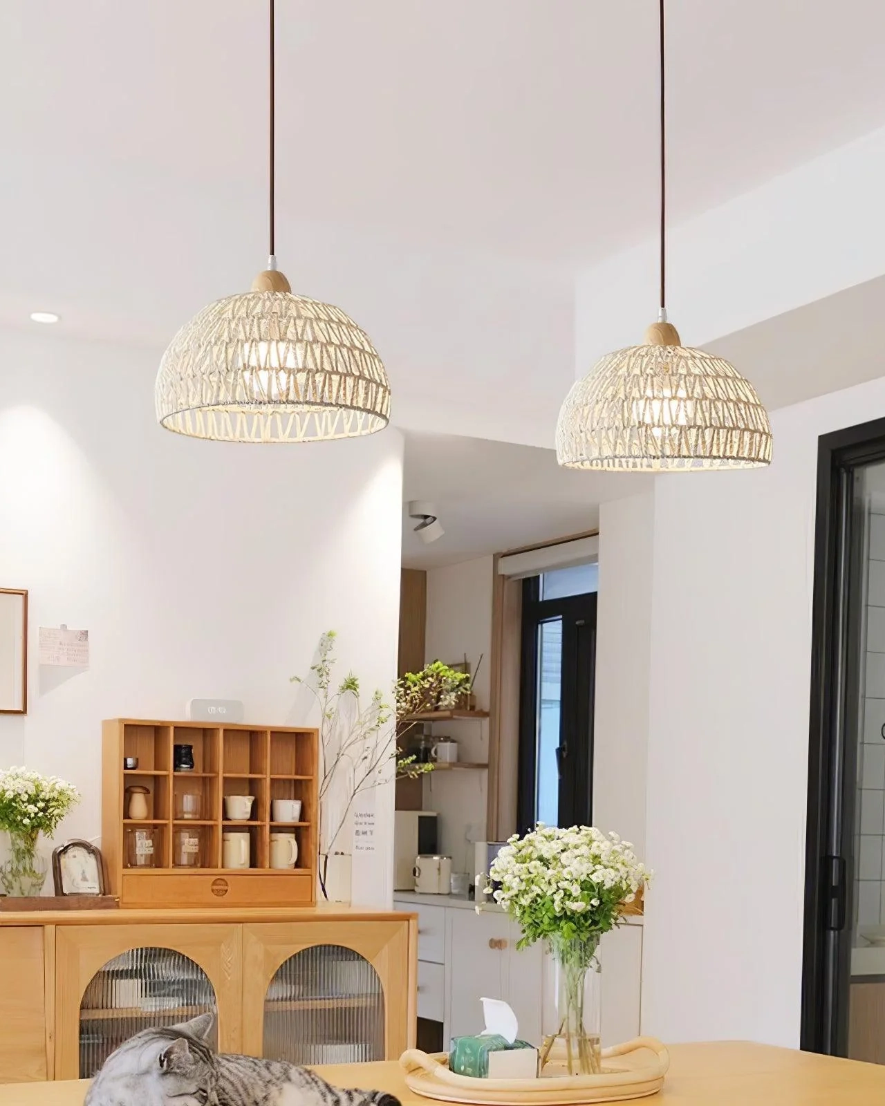 Rattan Arch Pendant Lamp