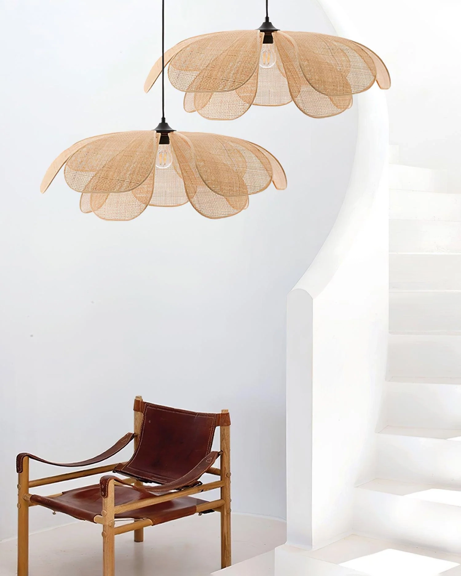 Rattan Petal Pendant Lamp
