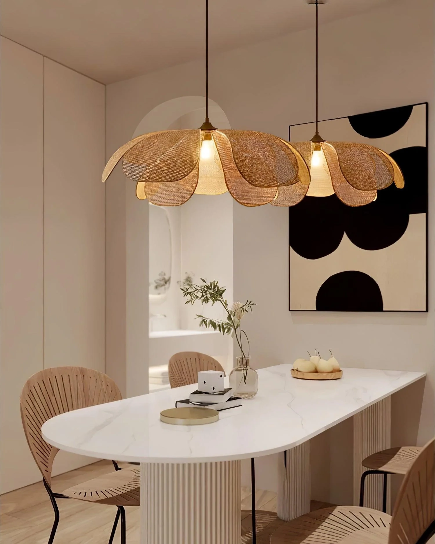 Rattan Petal Pendant Lamp