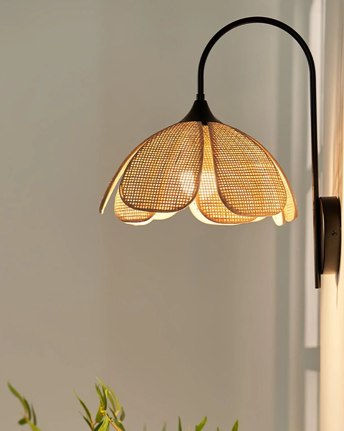 Rattan Petal Wall Lamp