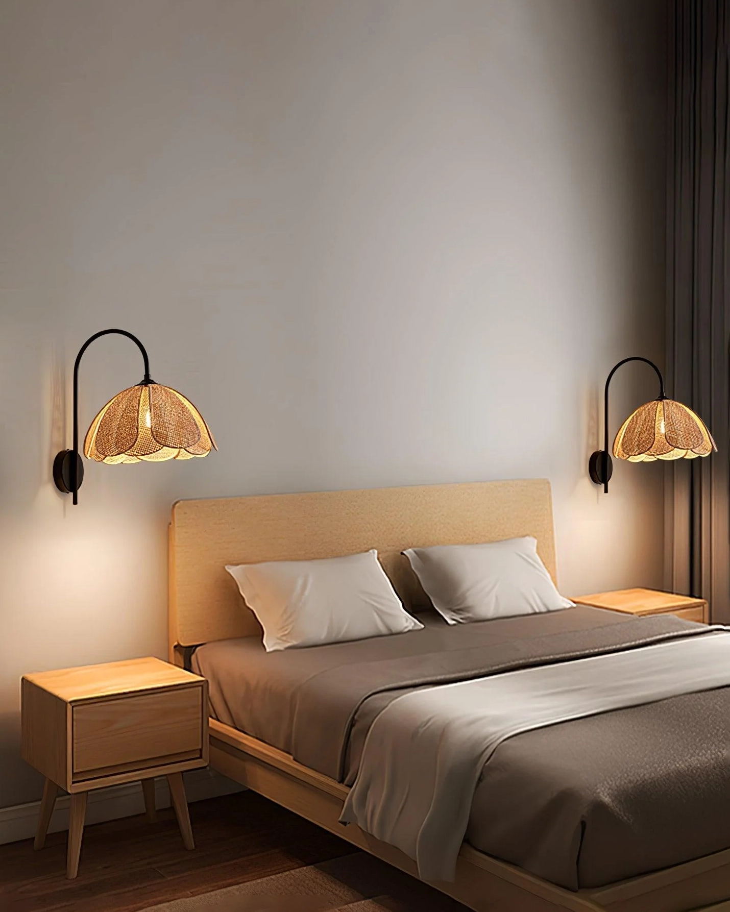 Rattan Petal Wall Lamp