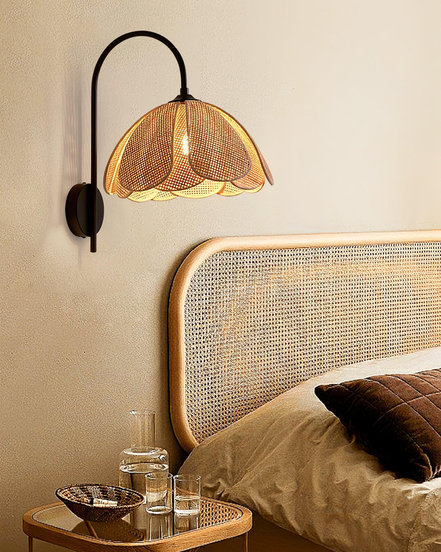 Rattan Petal Wall Lamp