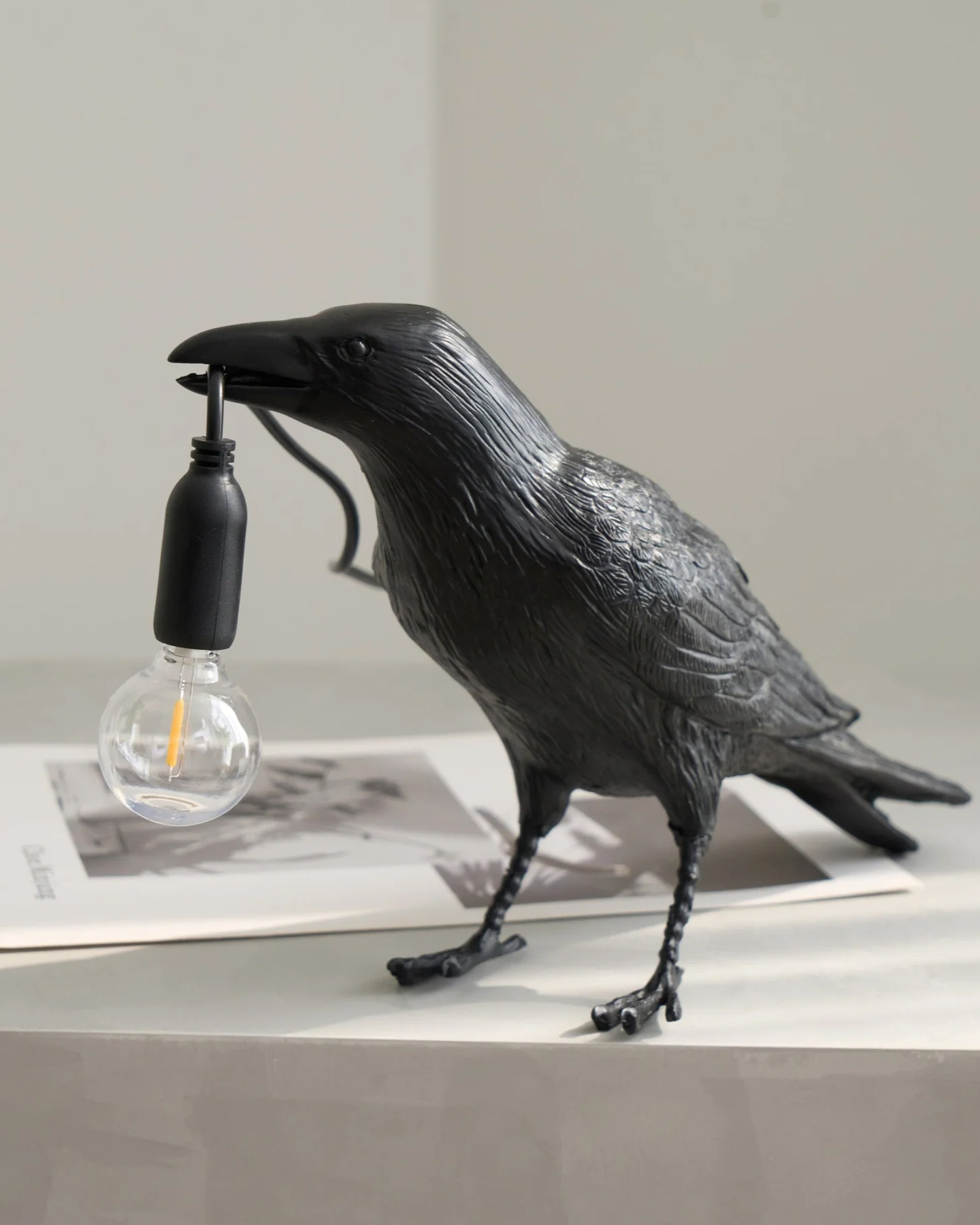 Raven Resin Table Lamp