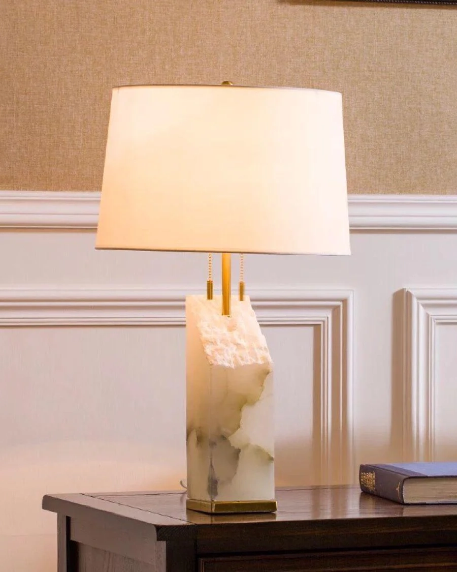 Raw Alabaster Table Lamp