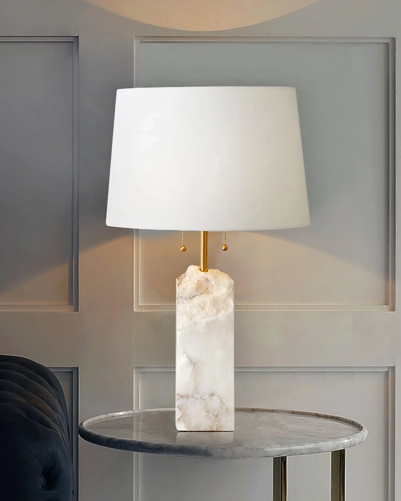 Raw Alabaster Table Lamp