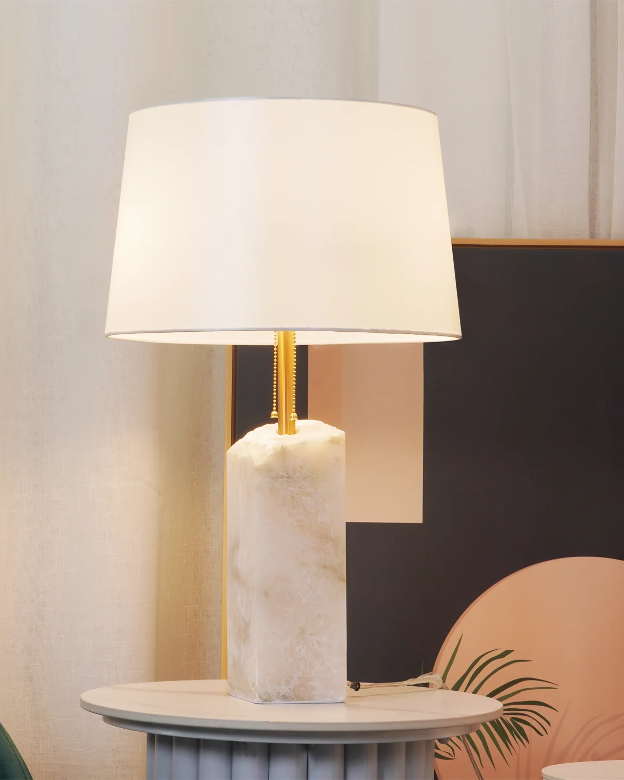 Raw Alabaster Table Lamp