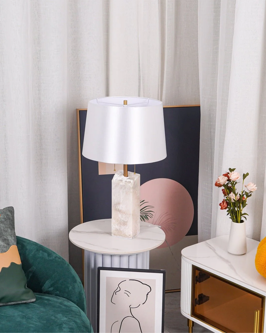 Raw Alabaster Table Lamp