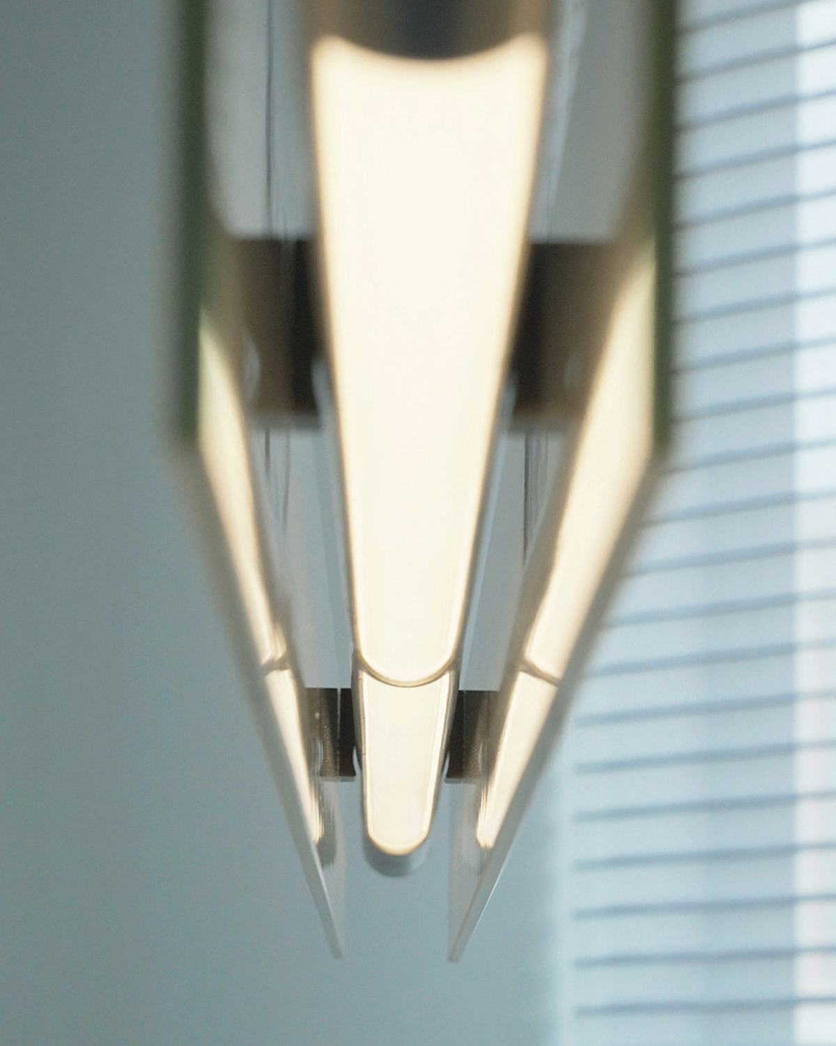 Reeded Glass Linear Pendant Light