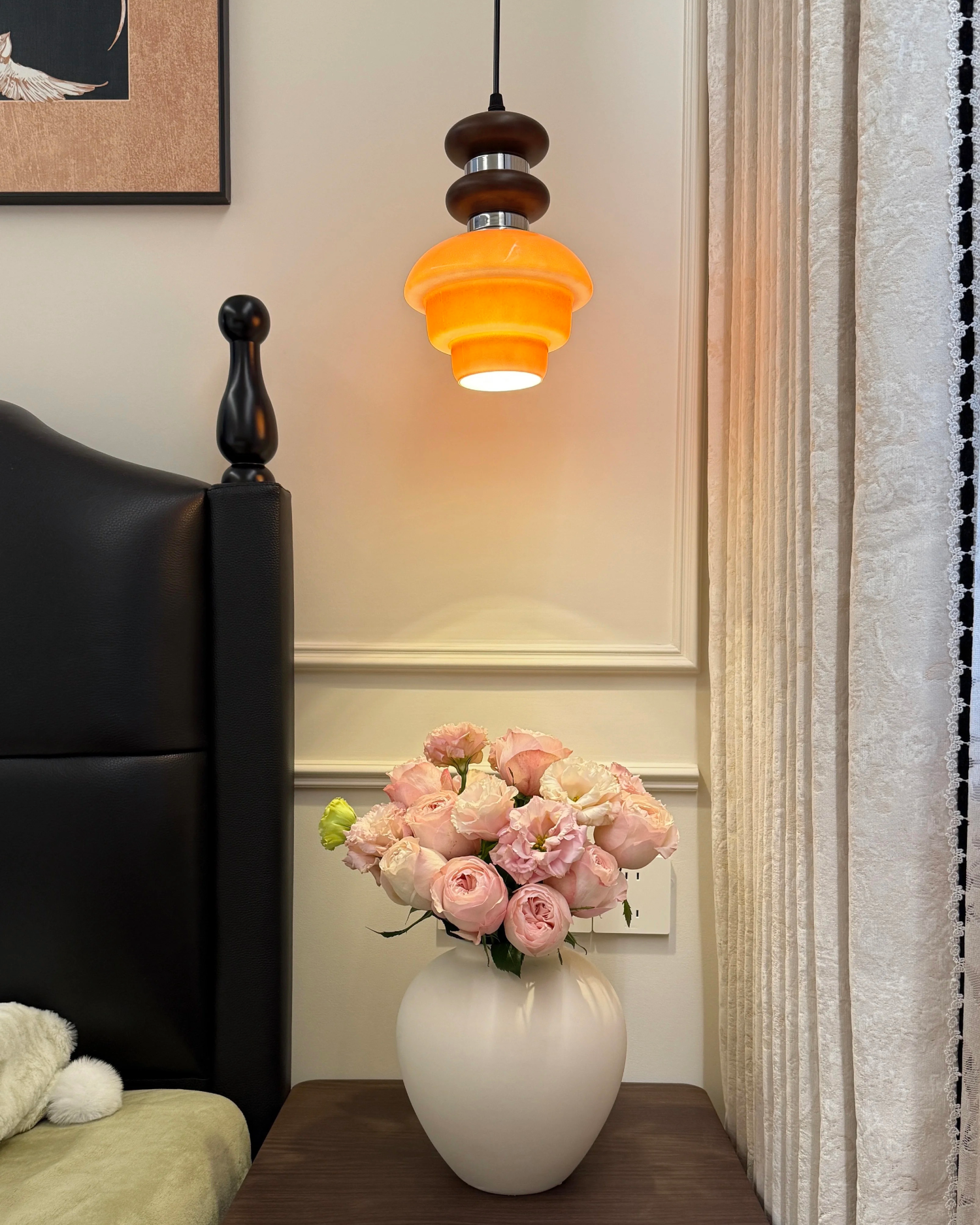 Ruby Glow Glass Pendant Light