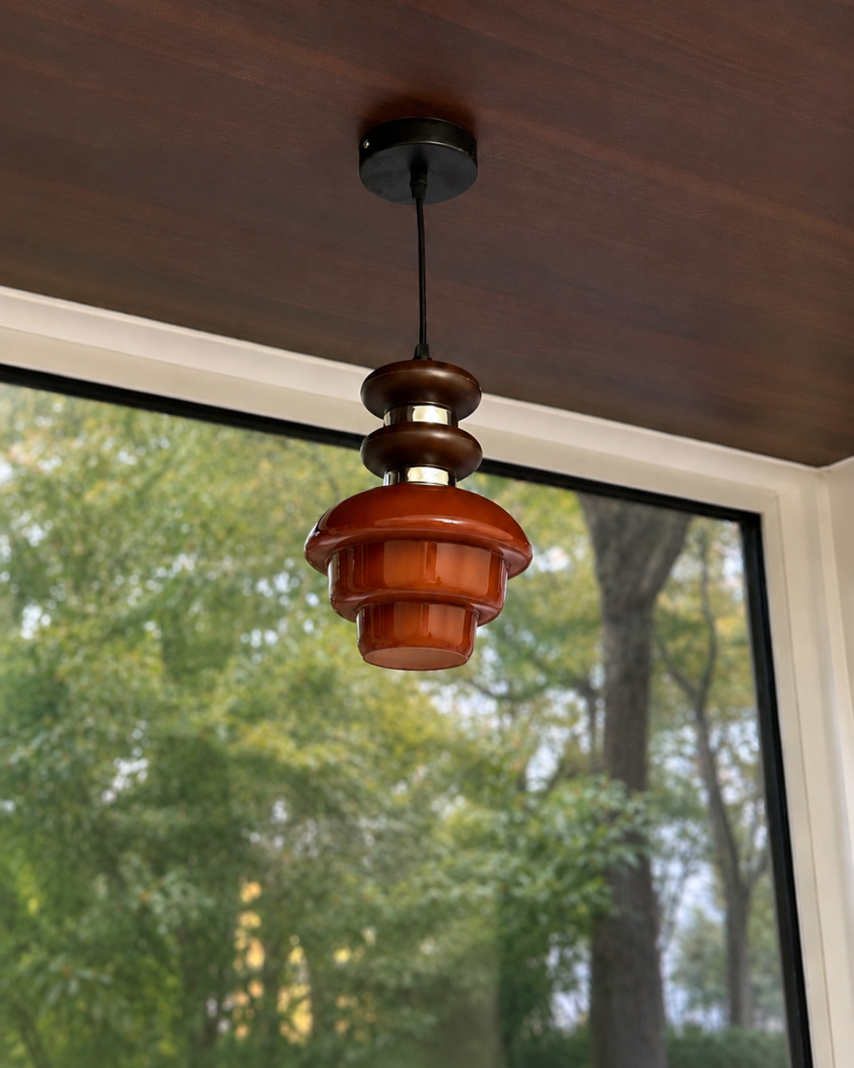 Ruby Glow Glass Pendant Light