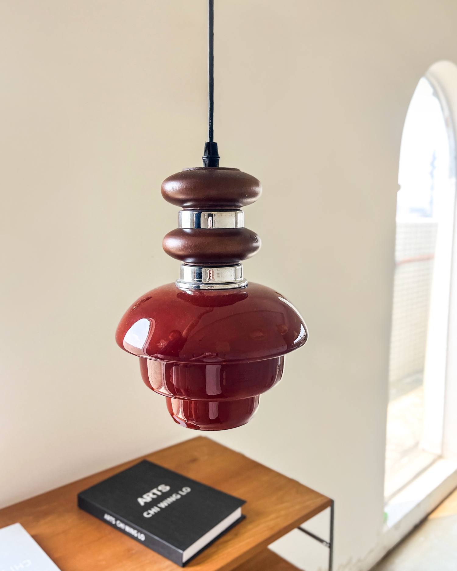 Ruby Glow Glass Pendant Light