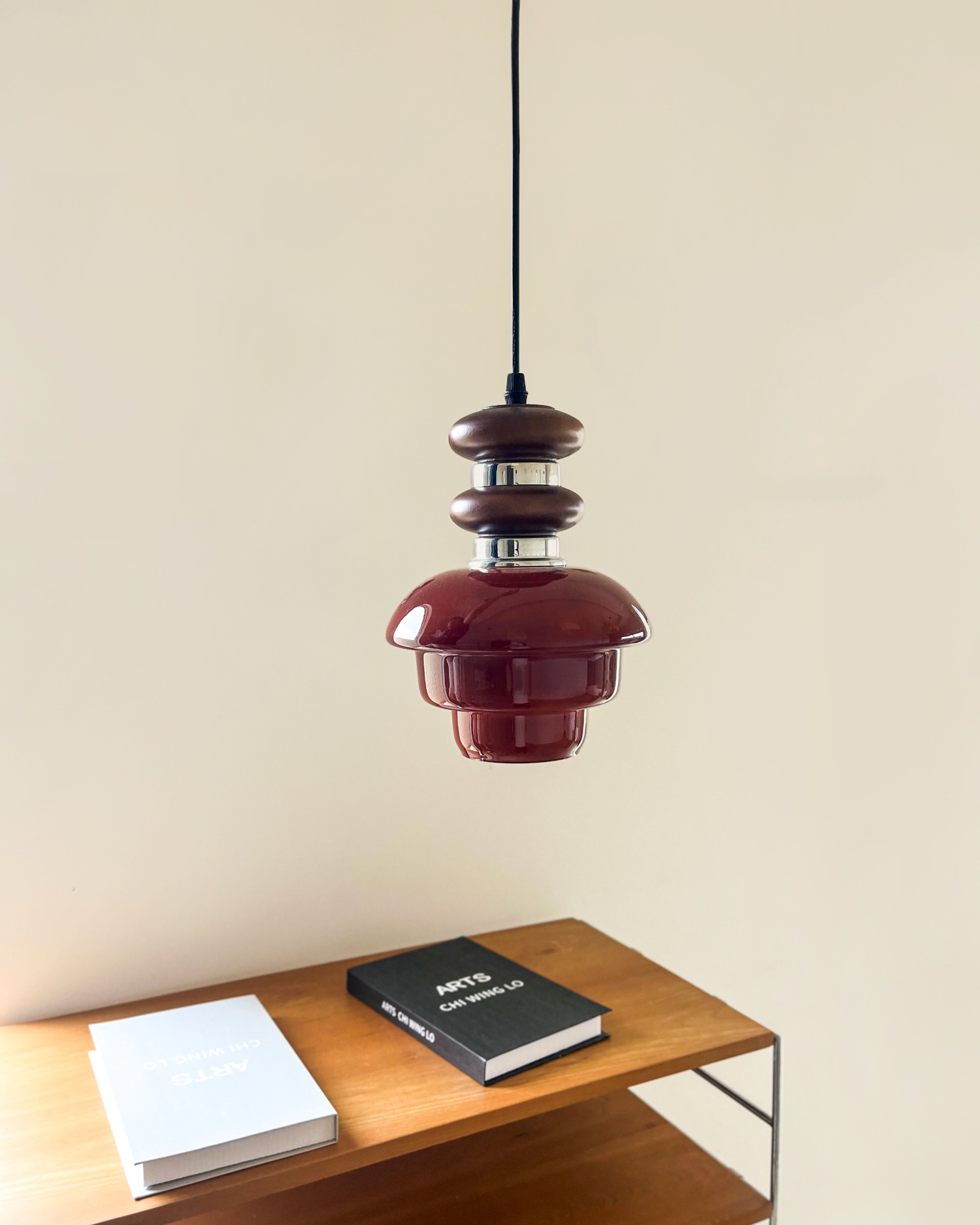 Ruby Glow Glass Pendant Light