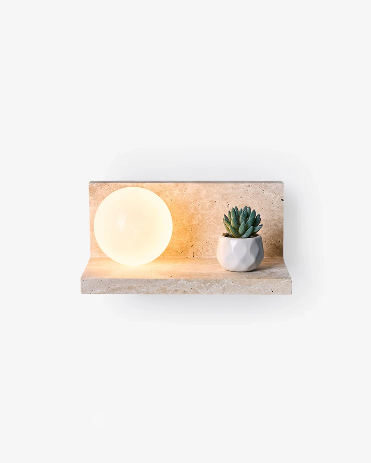 Shelf Travertine Sconce