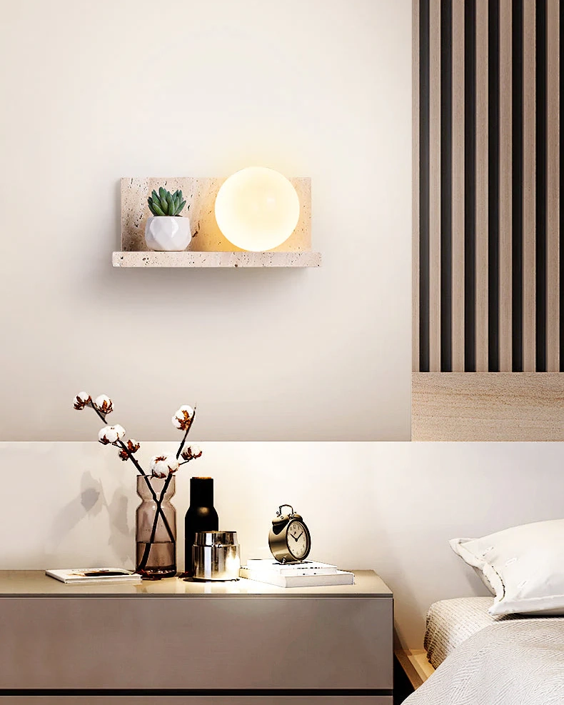 Shelf Travertine Sconce