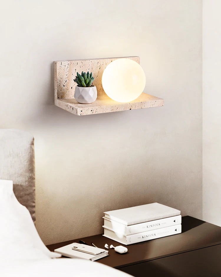 Shelf Travertine Sconce