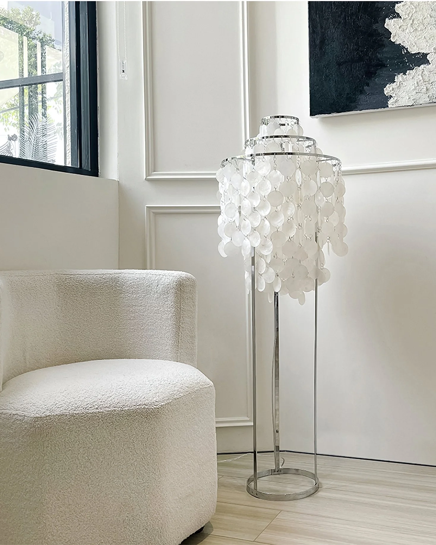 Round Shell Floor Lamp