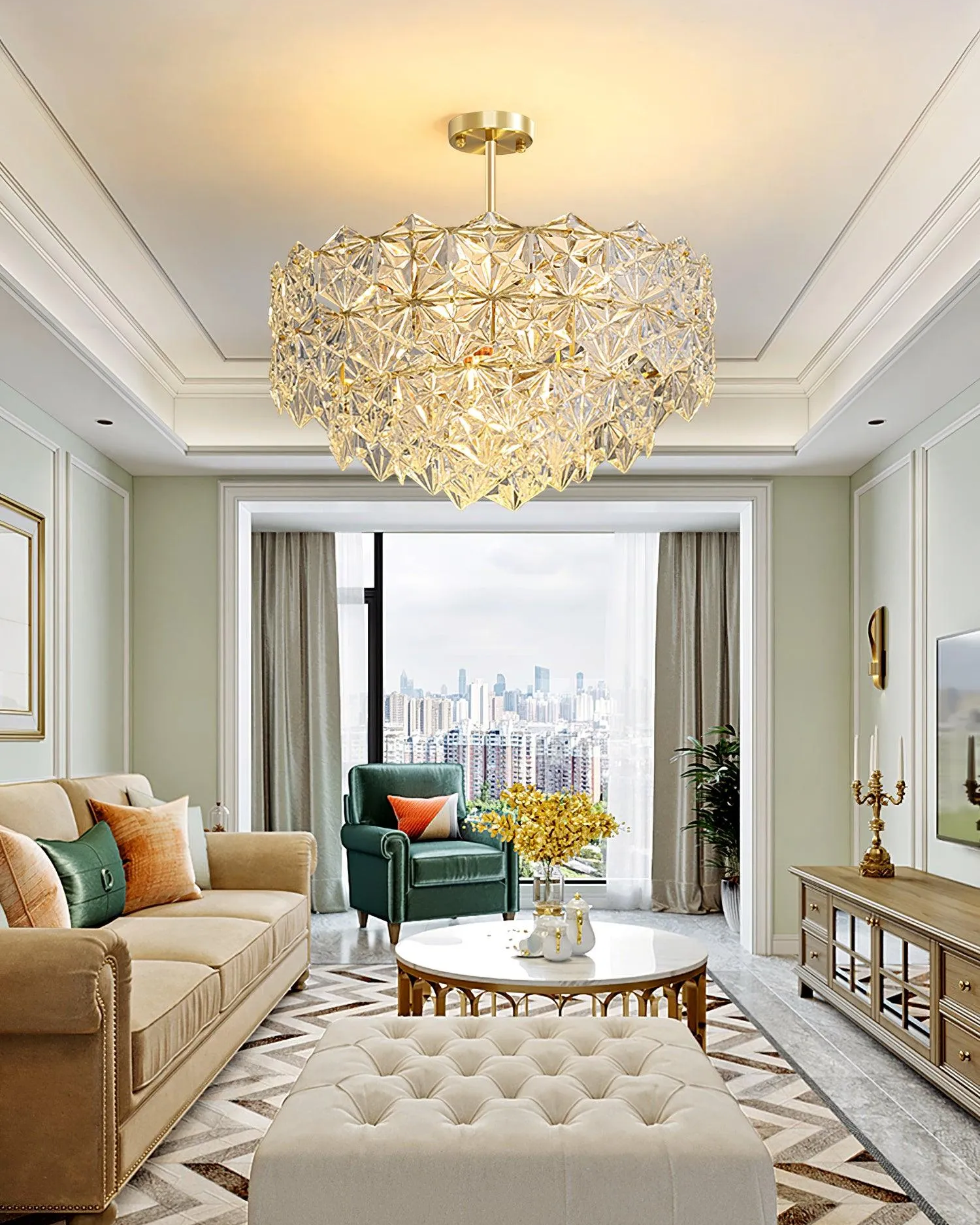 Snowflake Glass Chandelier