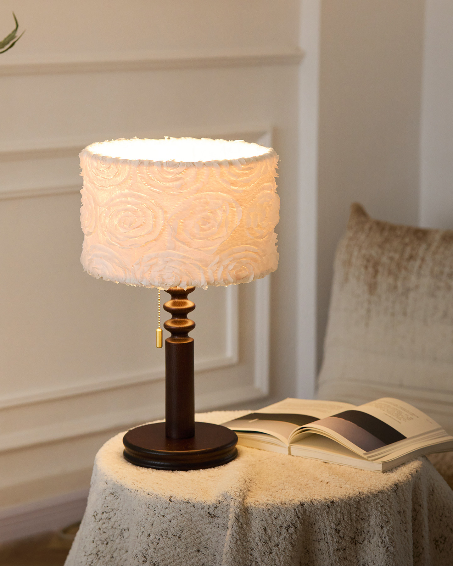 Soft Rose Fabric Table Lamp