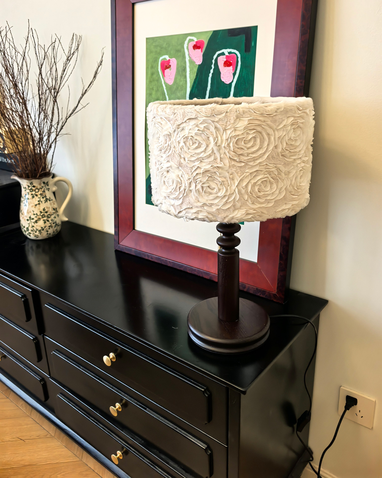 Soft Rose Fabric Table Lamp