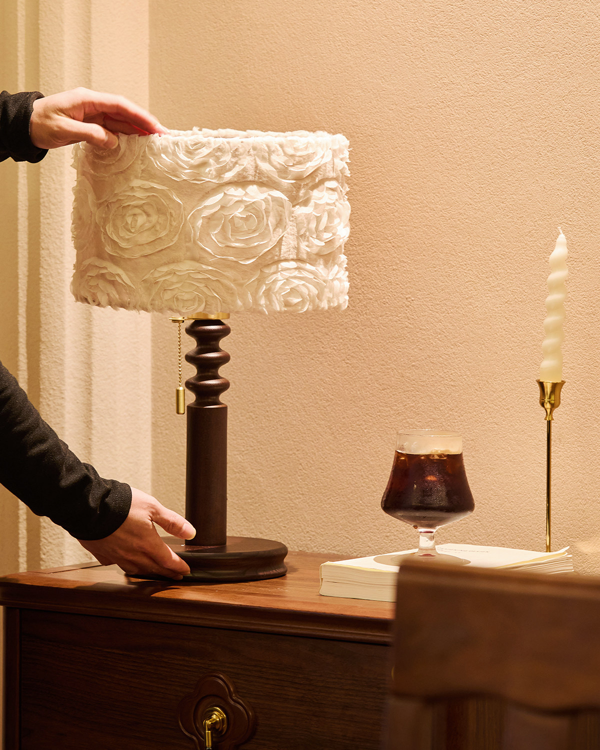 Soft Rose Fabric Table Lamp
