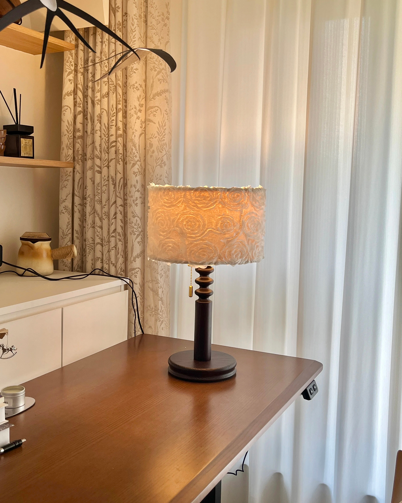 Soft Rose Fabric Table Lamp