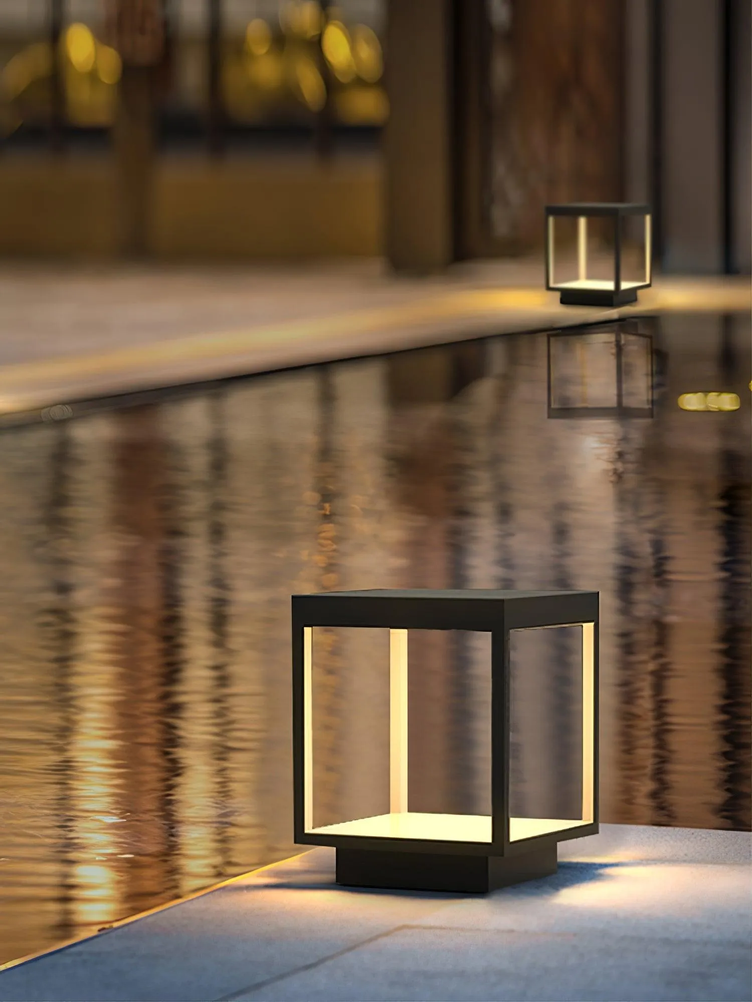 Square Frame Fence Post Garden Light