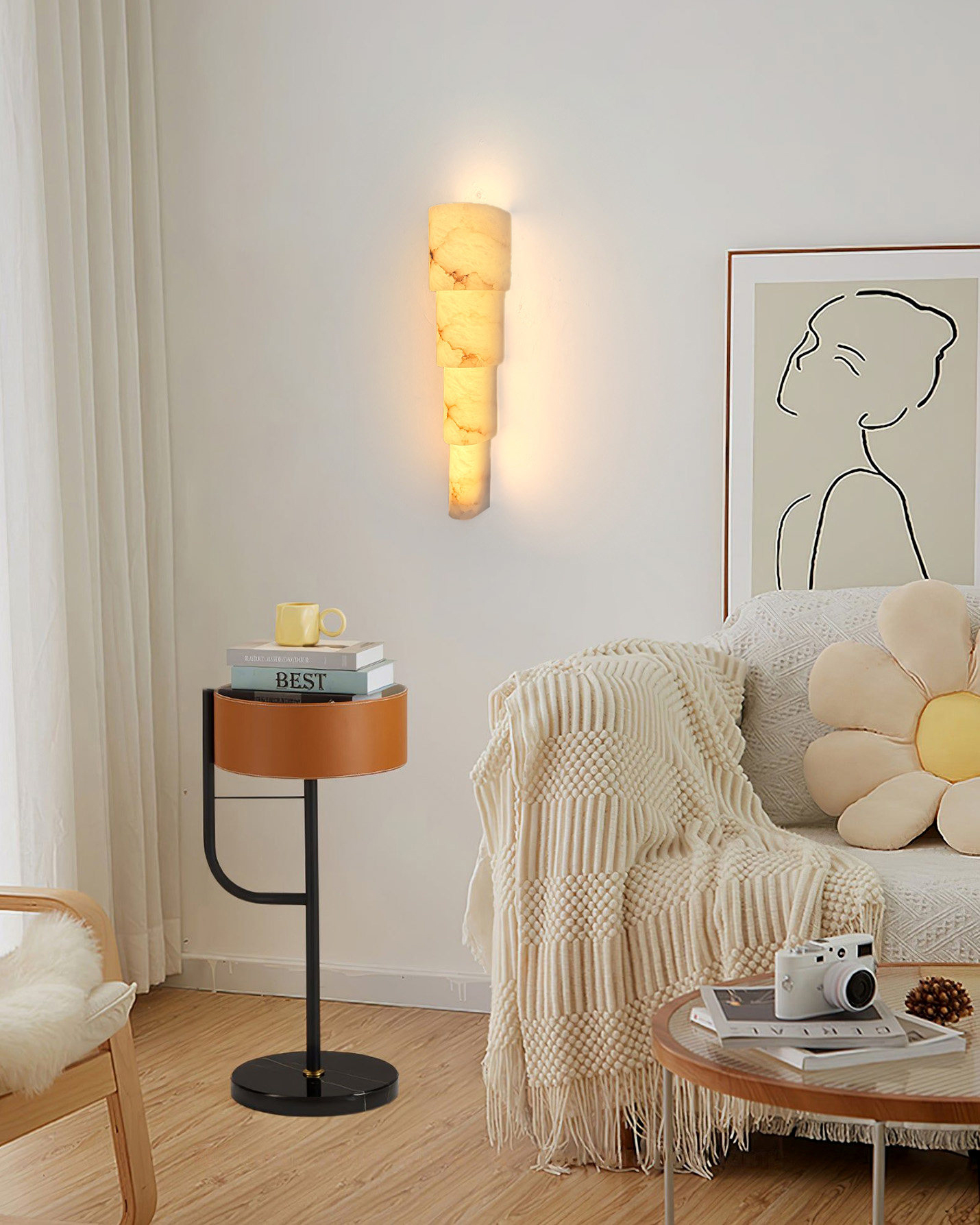 Stela Alabaster Wall Light