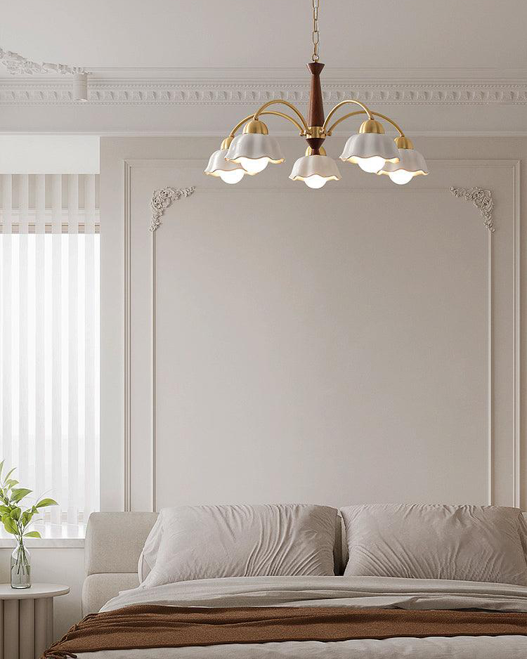 Swedish Modern Gold Chandelier