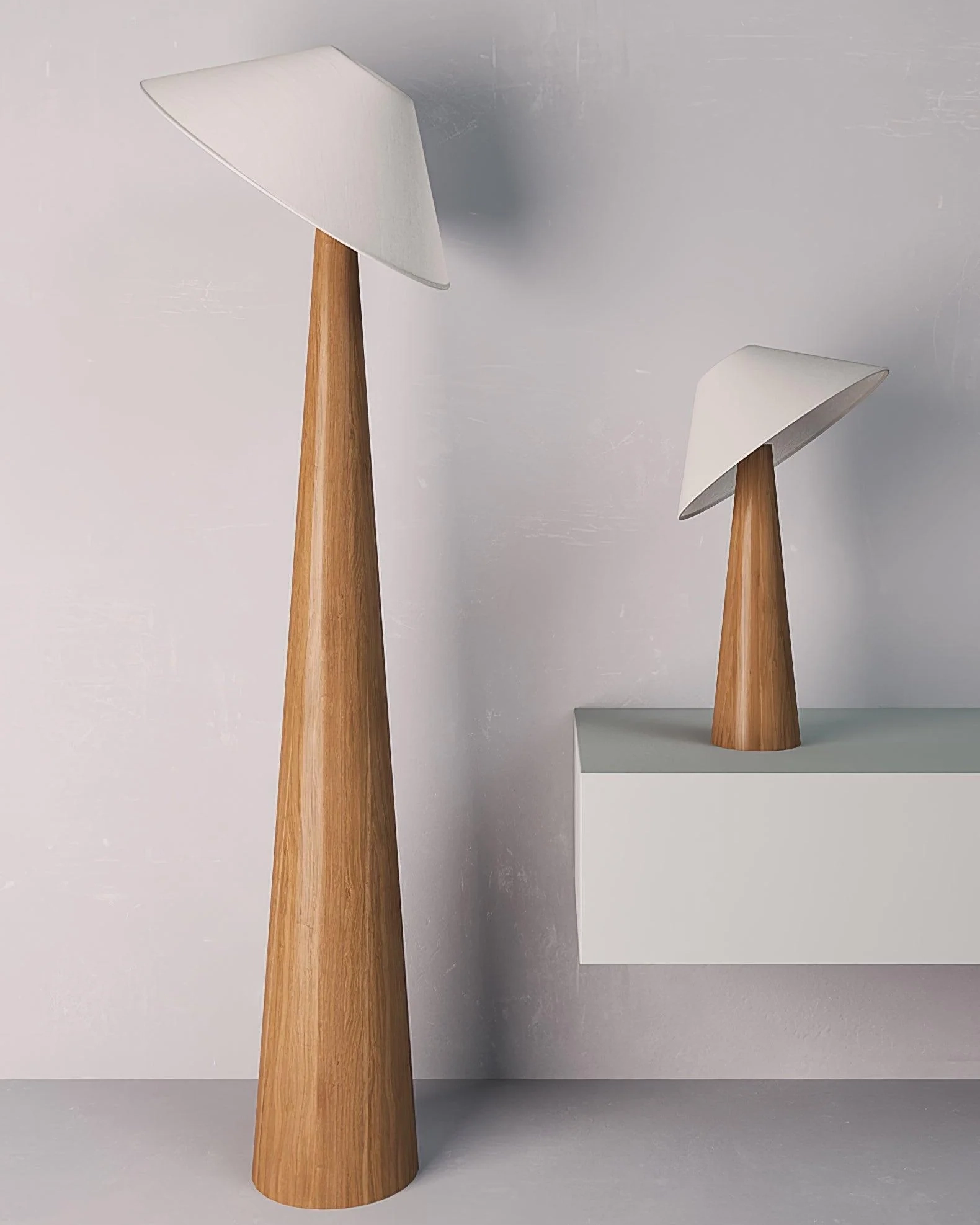 Tilt Hat Wooden Table Lamp