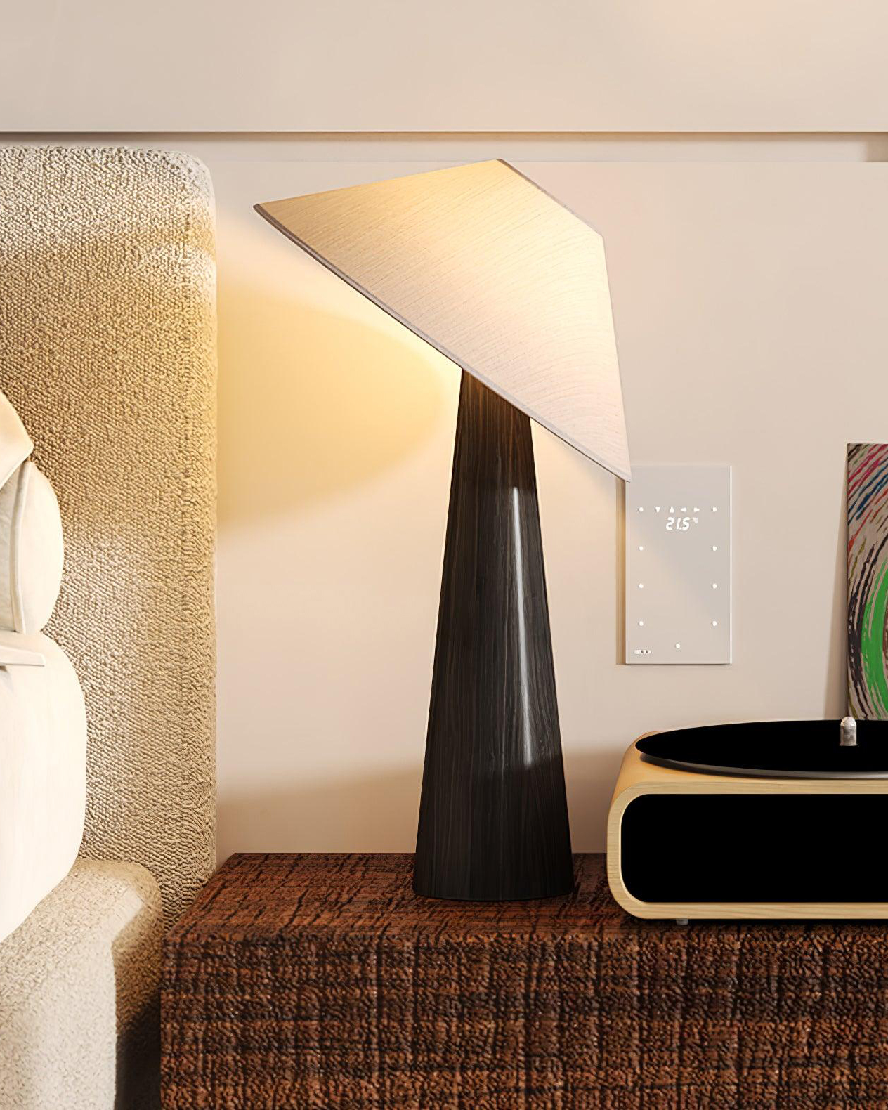 Tilt Hat Wooden Table Lamp