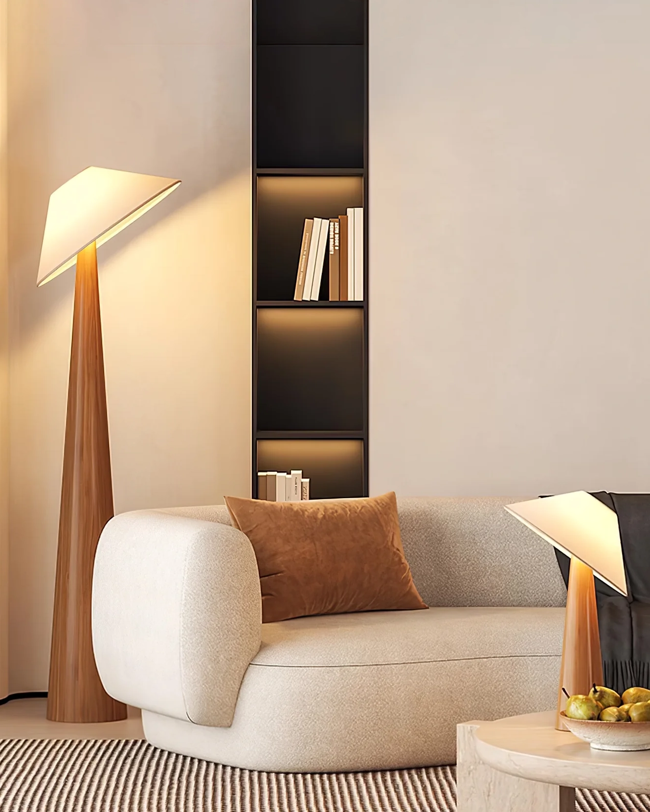 Tilt Hat Wooden Table Lamp