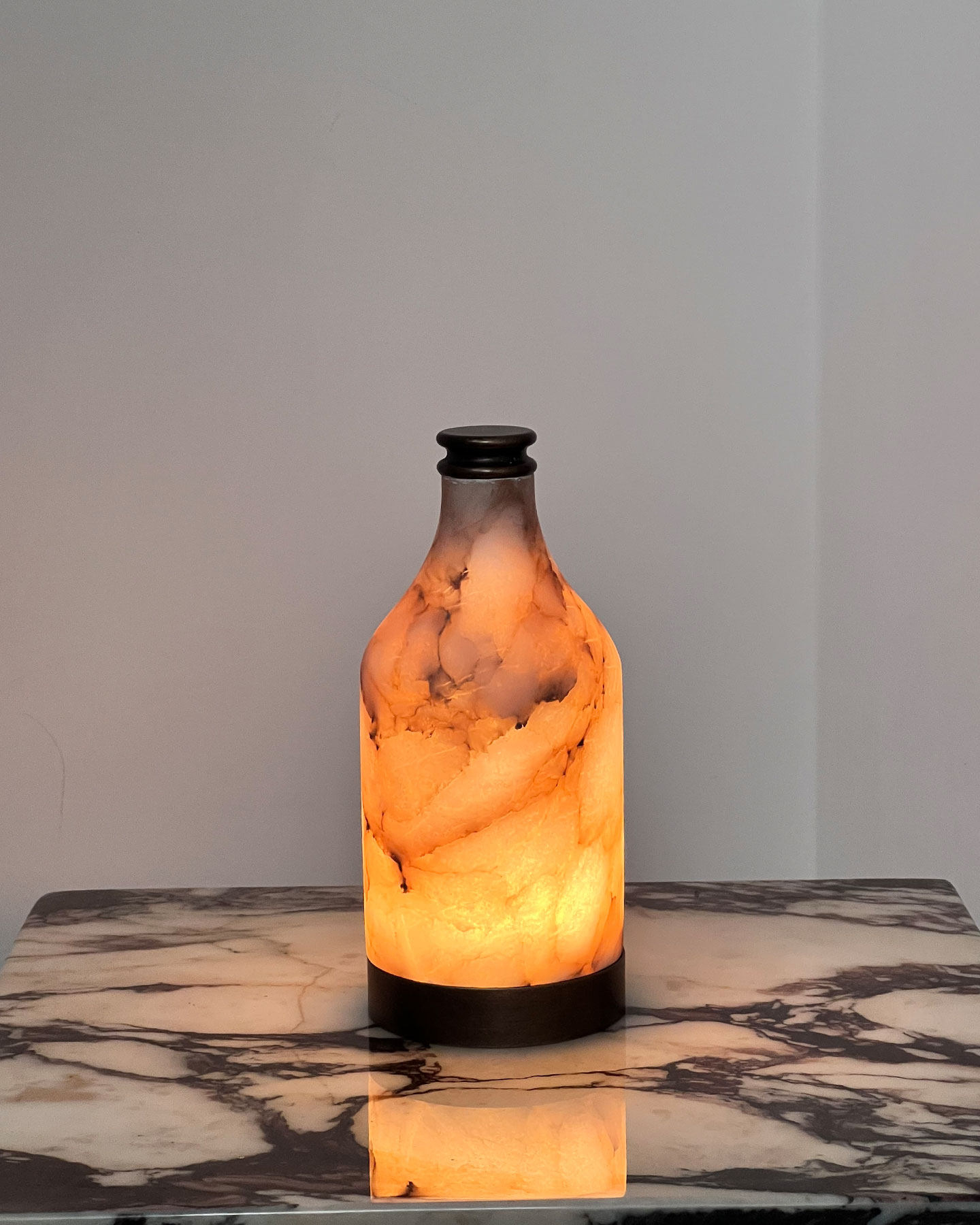 Tipsy Bottle Alabaster Table Lamp