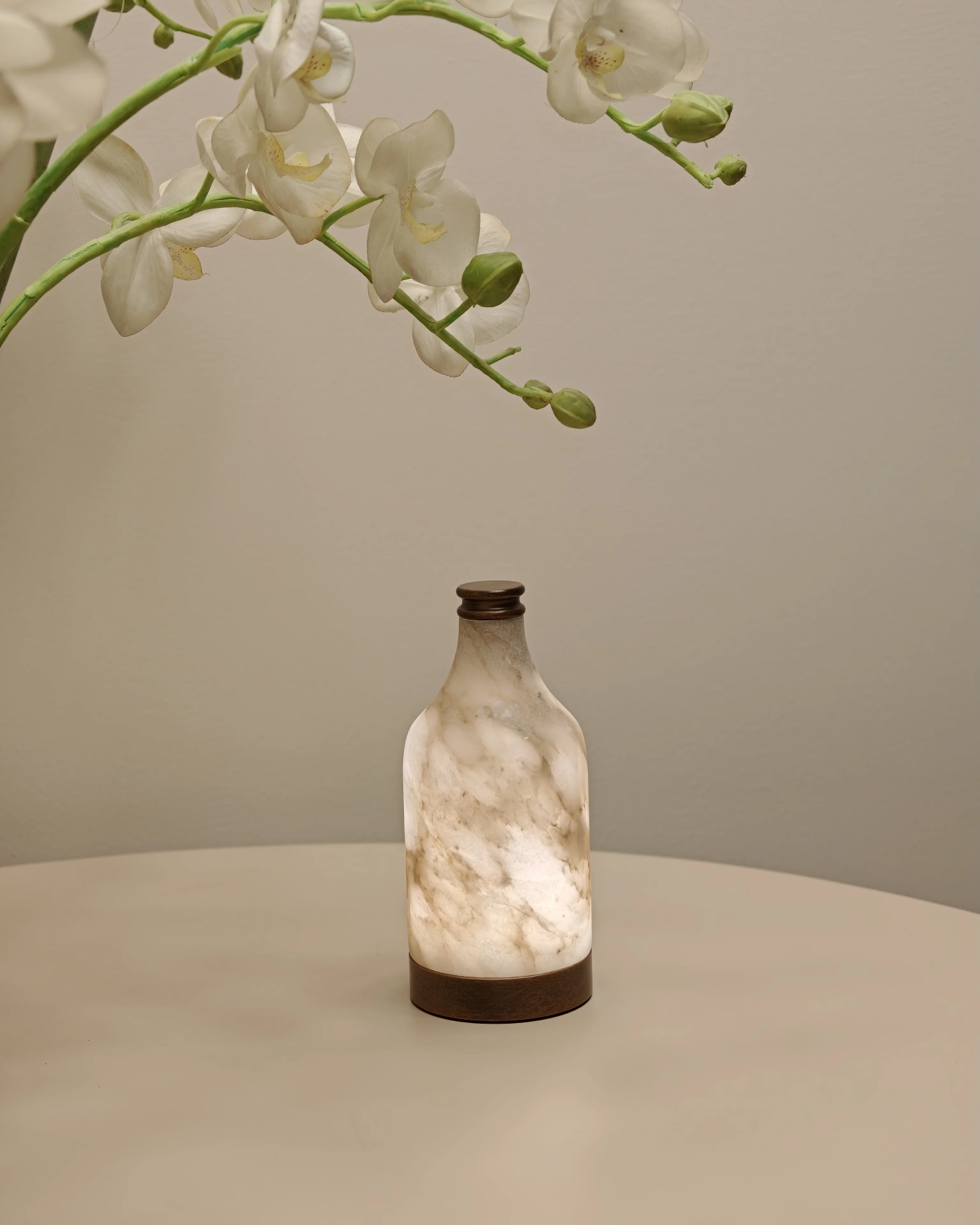Tipsy Bottle Alabaster Table Lamp