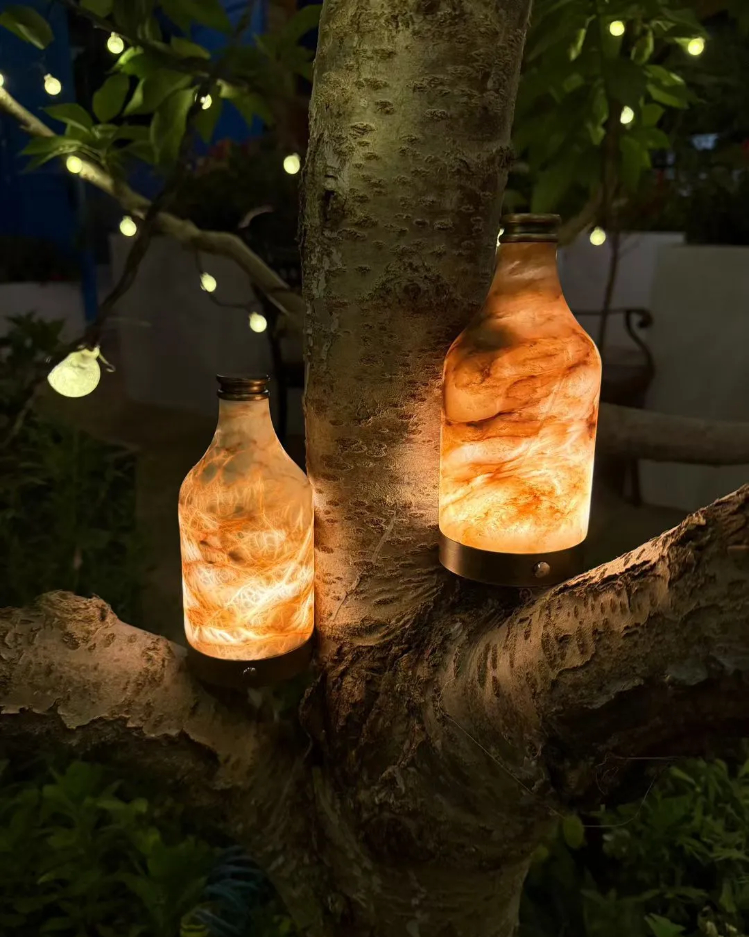 Tipsy Bottle Alabaster Table Lamp