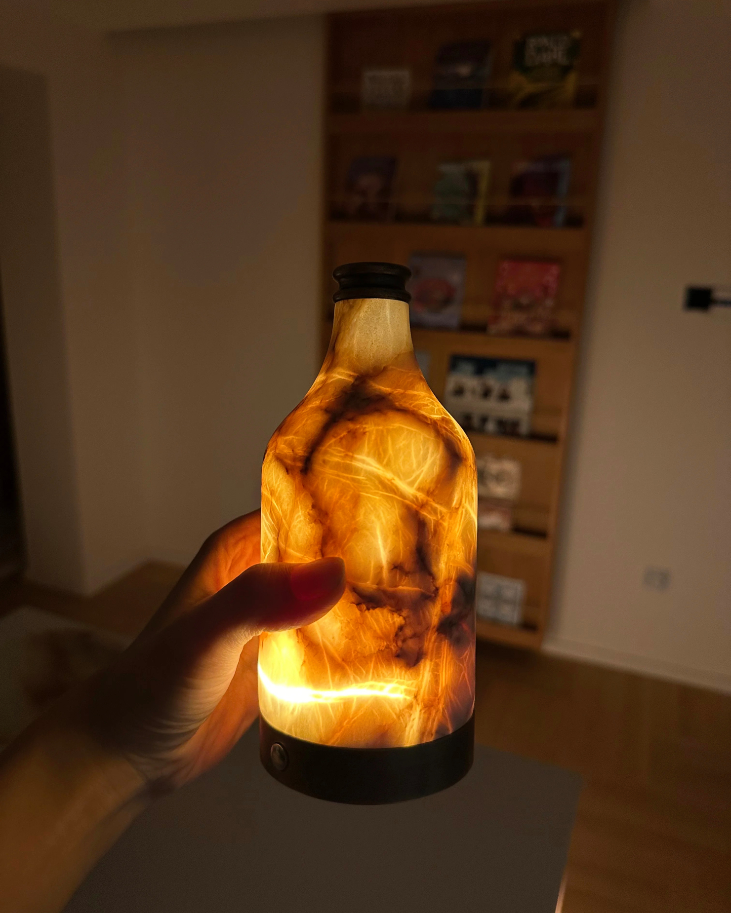 Tipsy Bottle Alabaster Table Lamp