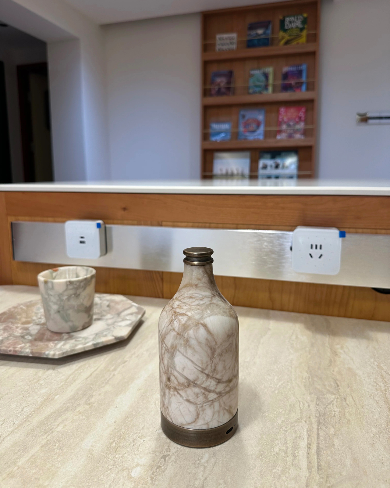 Tipsy Bottle Alabaster Table Lamp