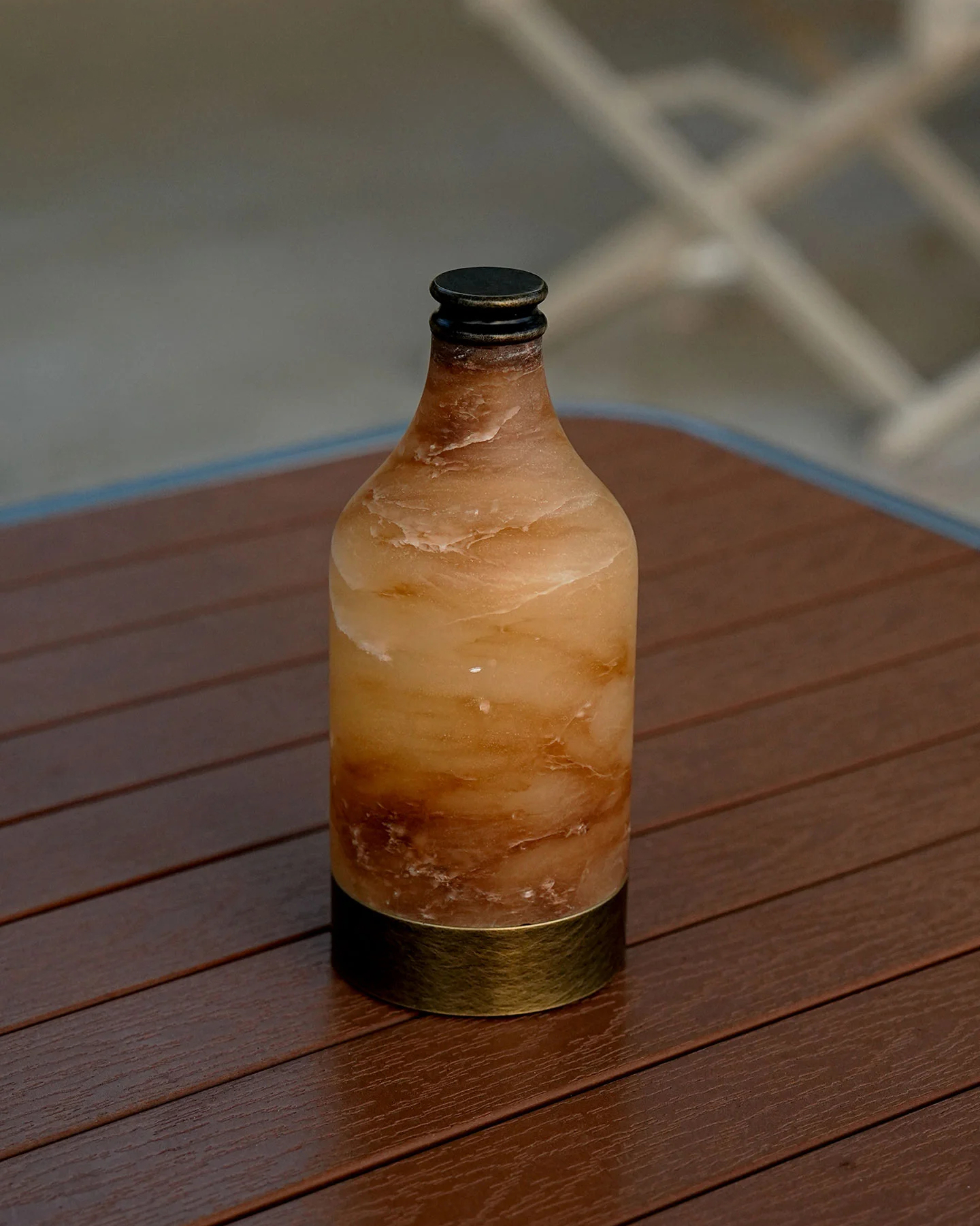 Tipsy Bottle Alabaster Table Lamp