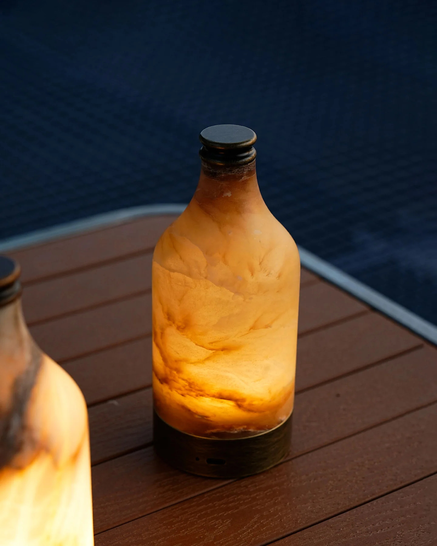 Tipsy Bottle Alabaster Table Lamp