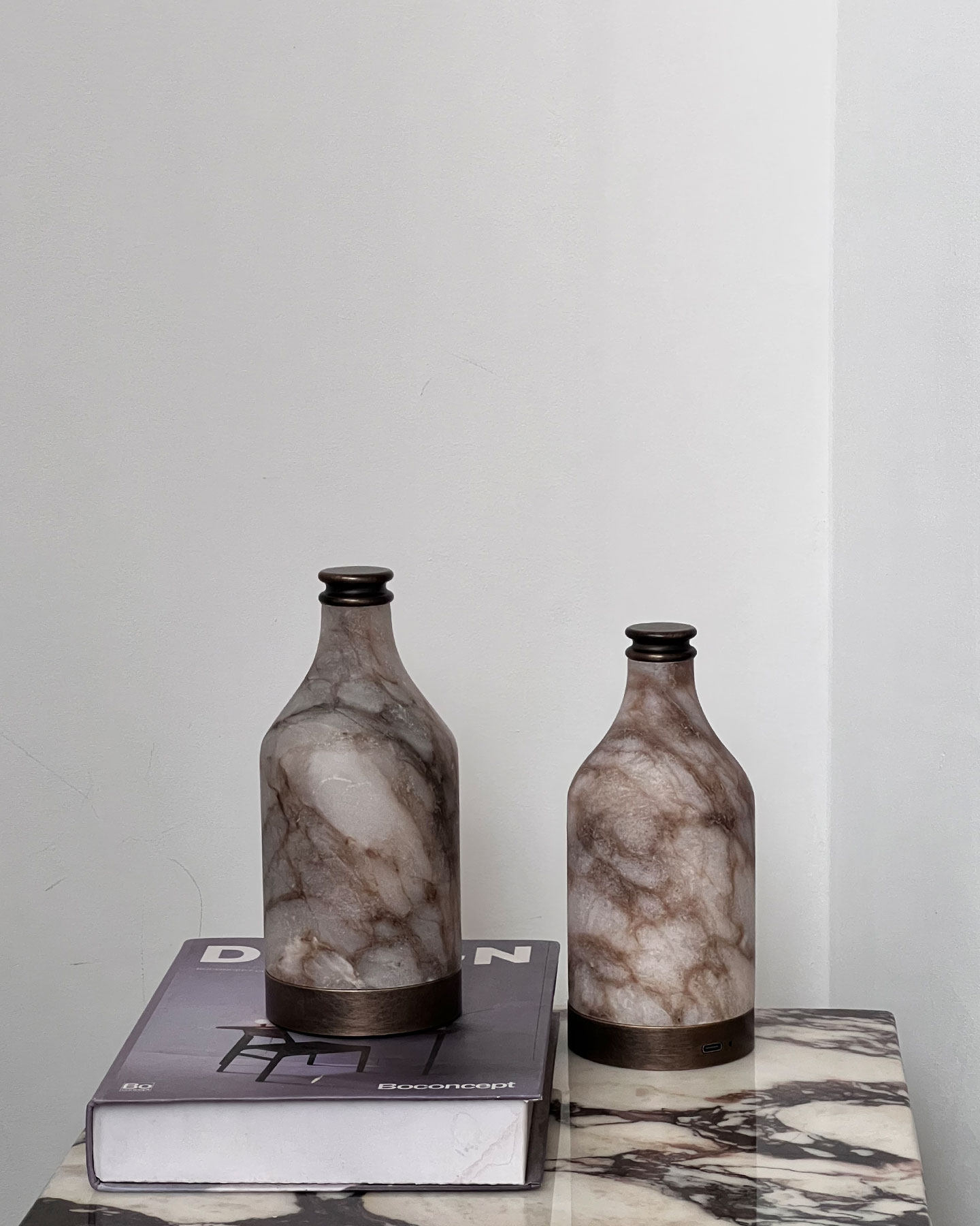 Tipsy Bottle Alabaster Table Lamp