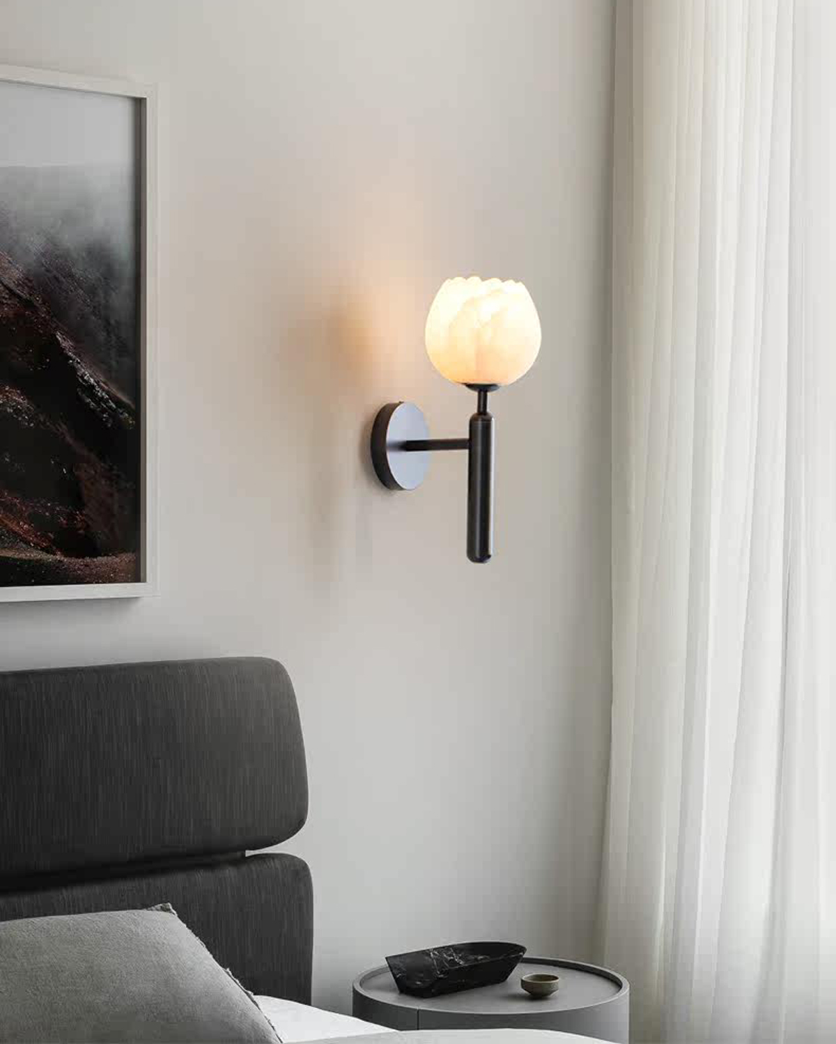 Tulip Alabaster Wall Sconce